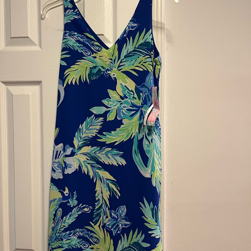 Lilly Pulitzer NWT royal Blue and Green V-Neck Reversible Sundress